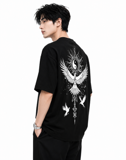 Attitude Start Of Fashion tshirt for men oversized Anime Bird Printed T shirt