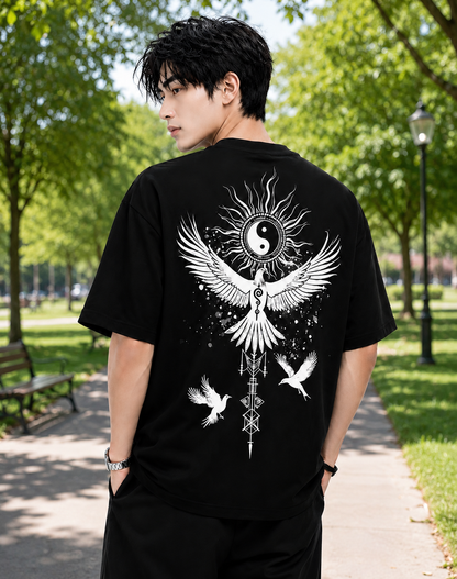 Attitude Start Of Fashion tshirt for men oversized Anime Bird Printed T shirt