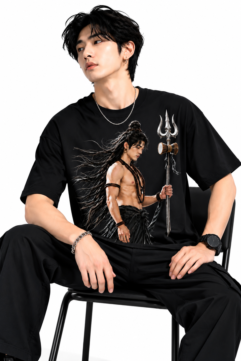 Attitude T-Shirts for Men | Mahadev Printed t shirt | Oversized 100% Pure Cotton T Shirt