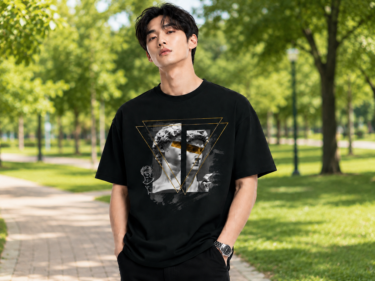 Attitude Men's Oversized Graphic T-Shirt for Men | Soft Cotton | Drop Shoulder Relaxed Fit | Printed Casual Tshirt for Men