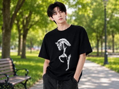 Attitude Men Typography Printed Round Neck Pure Cotton Oversized T-shirt