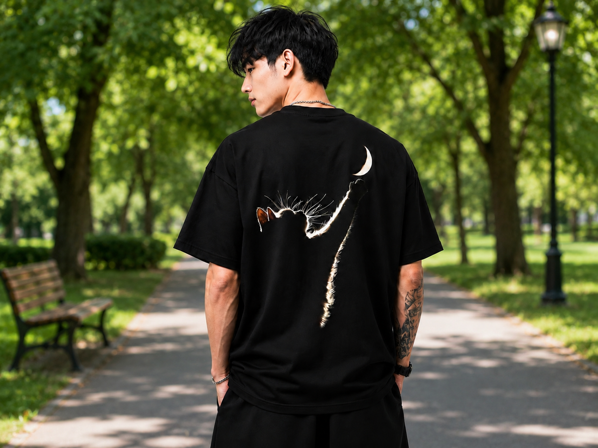 Attitude Oversized Anime Graphic T-Shirt for Men | Mens LoosE Fit Back Printed Oversized Tshirt