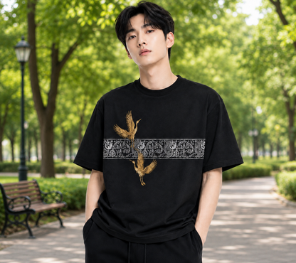 Attitude Men Typography Printed Round Neck Pure Cotton Oversized T-shirt