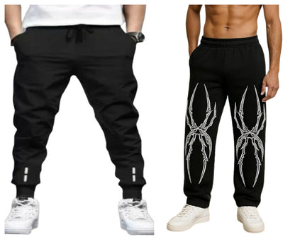 Attitude Men’s Printed Jogger & Baggy Combo – Comfortable Regular Fit Lowers