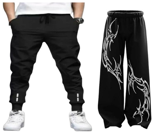 Attitude Men’s Regular Fit Printed Lower Combo – Jogger & Baggy Pants