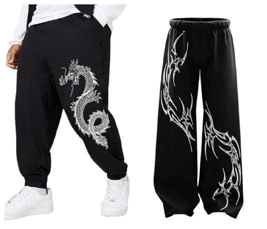 Attitude Combo Men's Regular Fit Printed Lower– Cotton Blend Joggers with Elastic Waistband & Pockets |