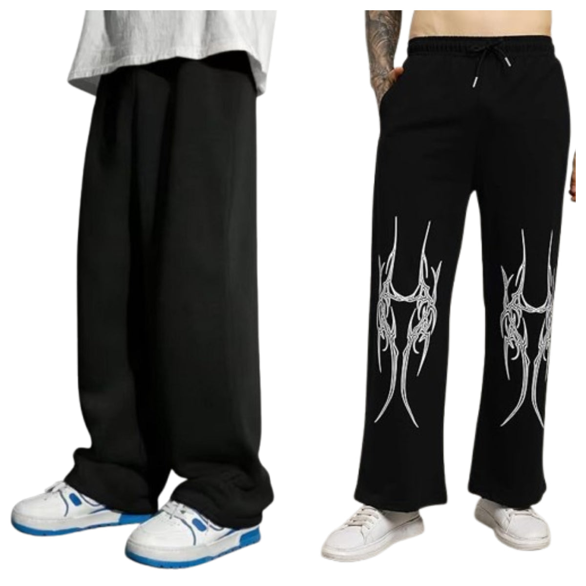 Attitude Combo Men's Regular Fit Printed Lower– Cotton Blend Joggers with Elastic Waistband & Pockets |