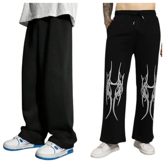 Attitude Combo Men's Regular Fit Printed Lower– Cotton Blend Joggers with Elastic Waistband & Pockets |