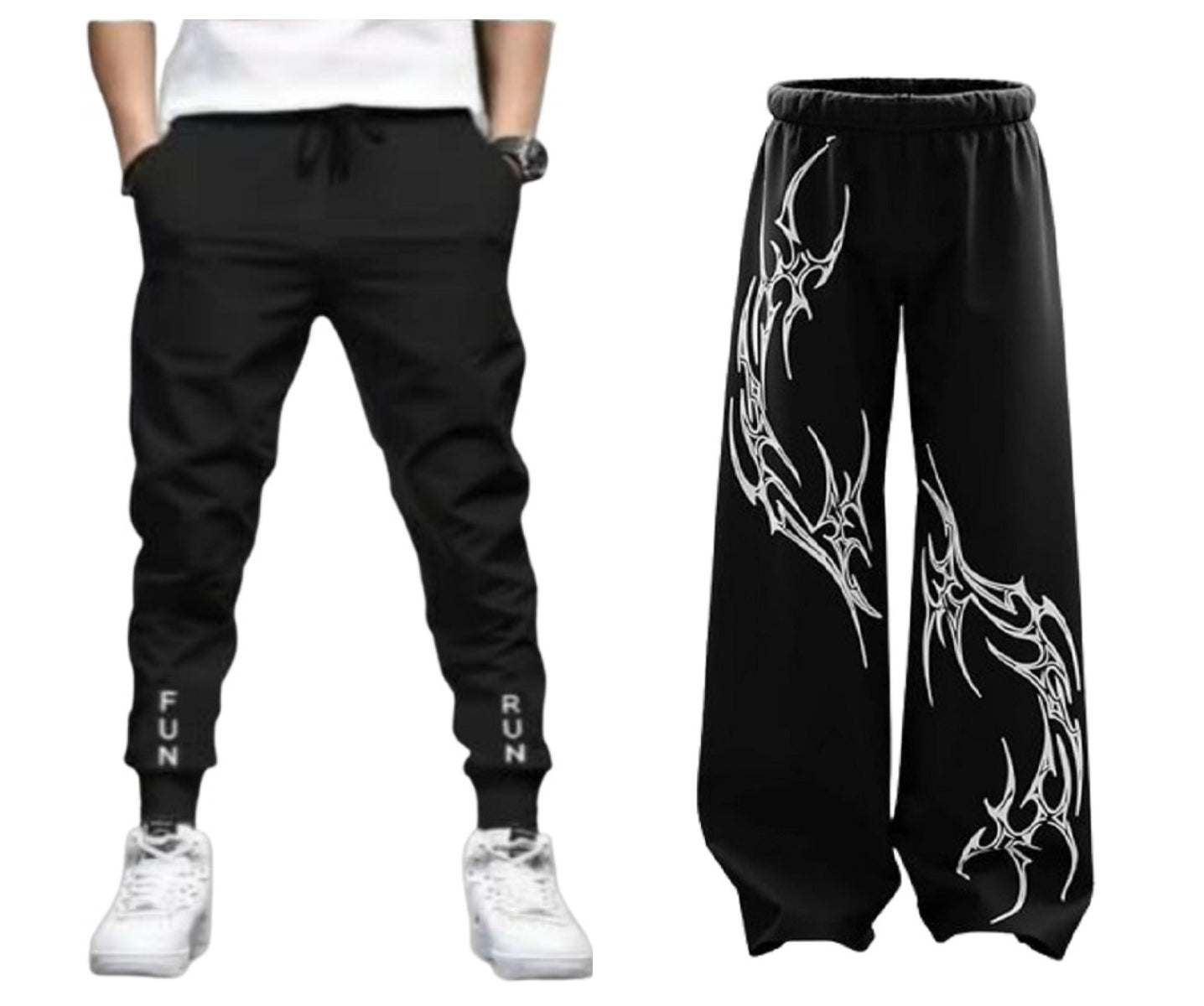 Attitude Combo Men's Regular Fit Printed Baggy Lower– Cotton Blend Joggers with Elastic Waistband & Pockets |