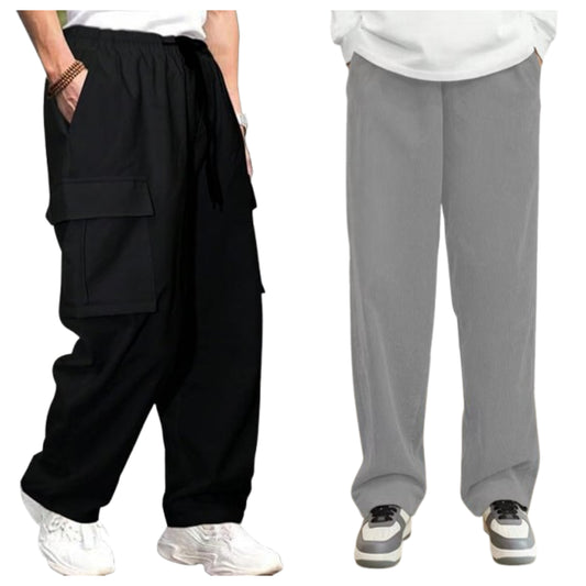 Attitude Combo Men's Regular Fit Cargo \ Baggy Lower