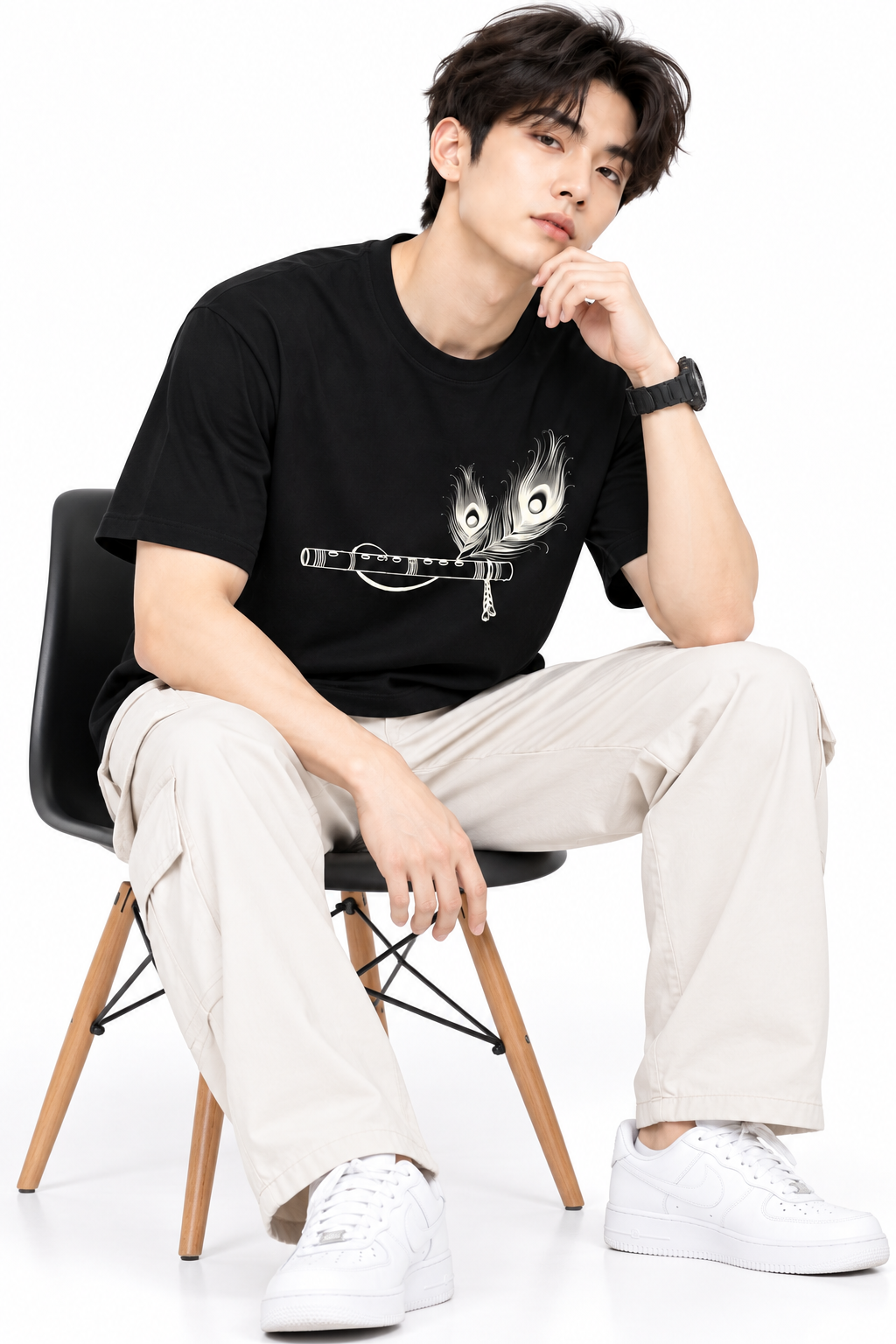 Attitude T-Shirts for Men | India's Number one Trending Brand | Murli Printed | 100% Pure Cotton Oversized Printed Tee