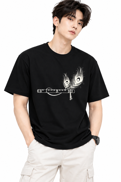 Attitude T-Shirts for Men | India's Number one Trending Brand | Murli Printed | 100% Pure Cotton Oversized Printed Tee