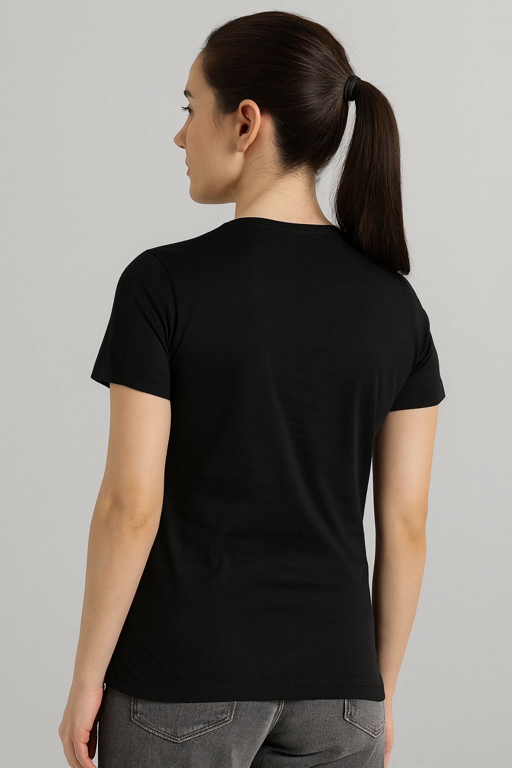 Attitude Start Of Fashion women's black “fly” graphic Print T-shirt