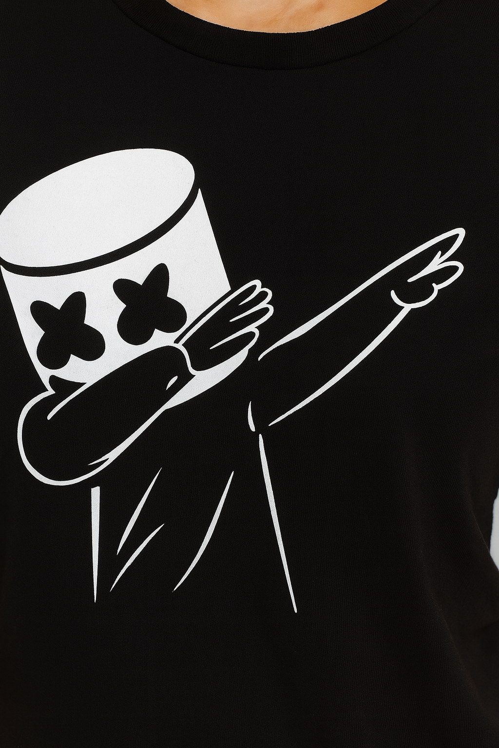 Attitude Start Of Fashion Women’s Black Graphic Tee with Dab DJ Print