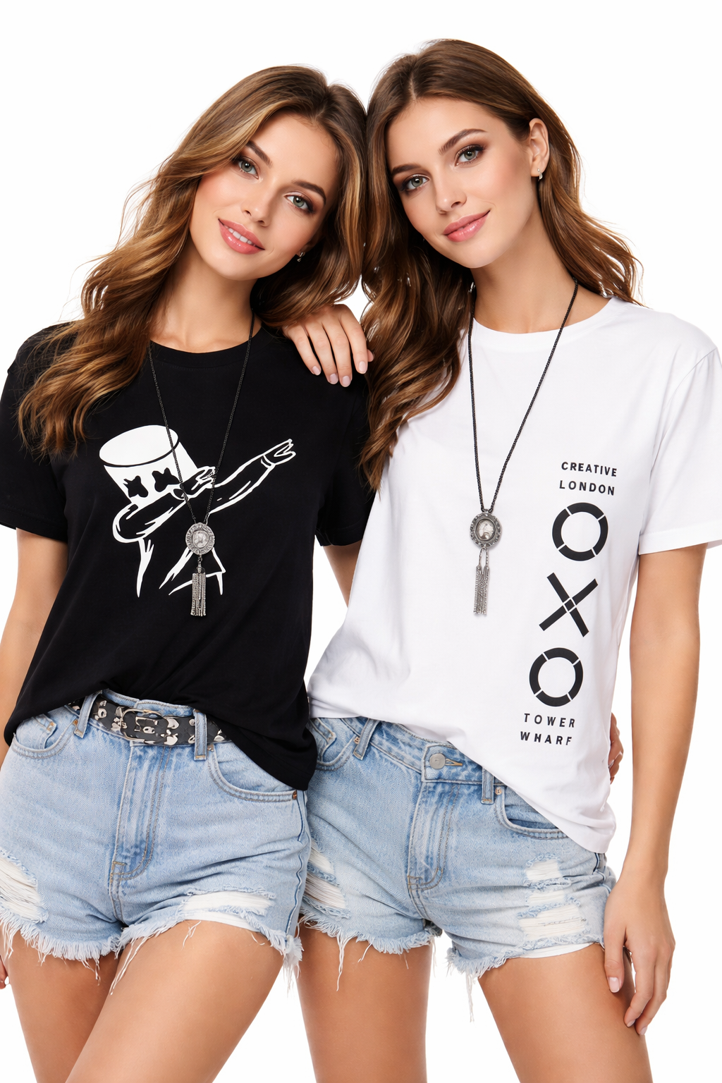Attitude Start Of Fashion Women’s Black & White Graphic T-Shirt Combo | Casual Cotton Tees