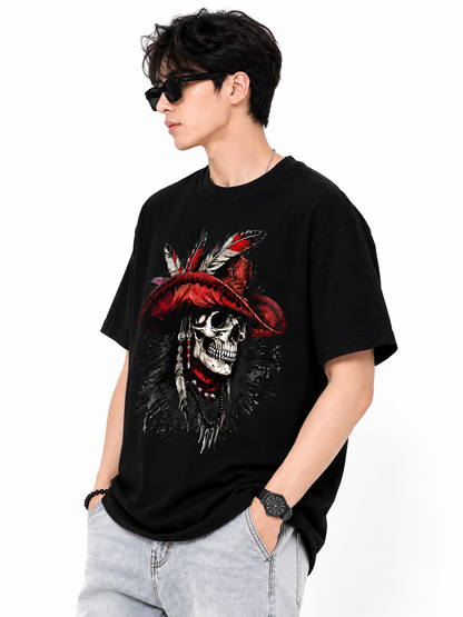 Attitude Men's Skull Graphic Printed  T-Shirt | Premium Cotton Casual Round Neck Tee for Men