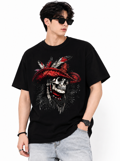 Attitude Men's Skull Graphic Printed  T-Shirt | Premium Cotton Casual Round Neck Tee for Men