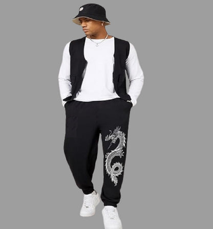 Attitude Men's Regular Fit Printed Lower– Cotton Blend Joggers with Elastic Waistband & Pockets |
