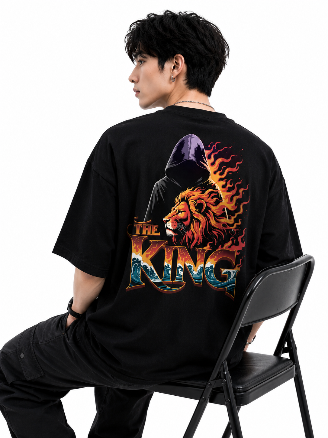 Attitude Men's King Printed T-Shirt | Premium Cotton Casual Round Neck Tee for Men
