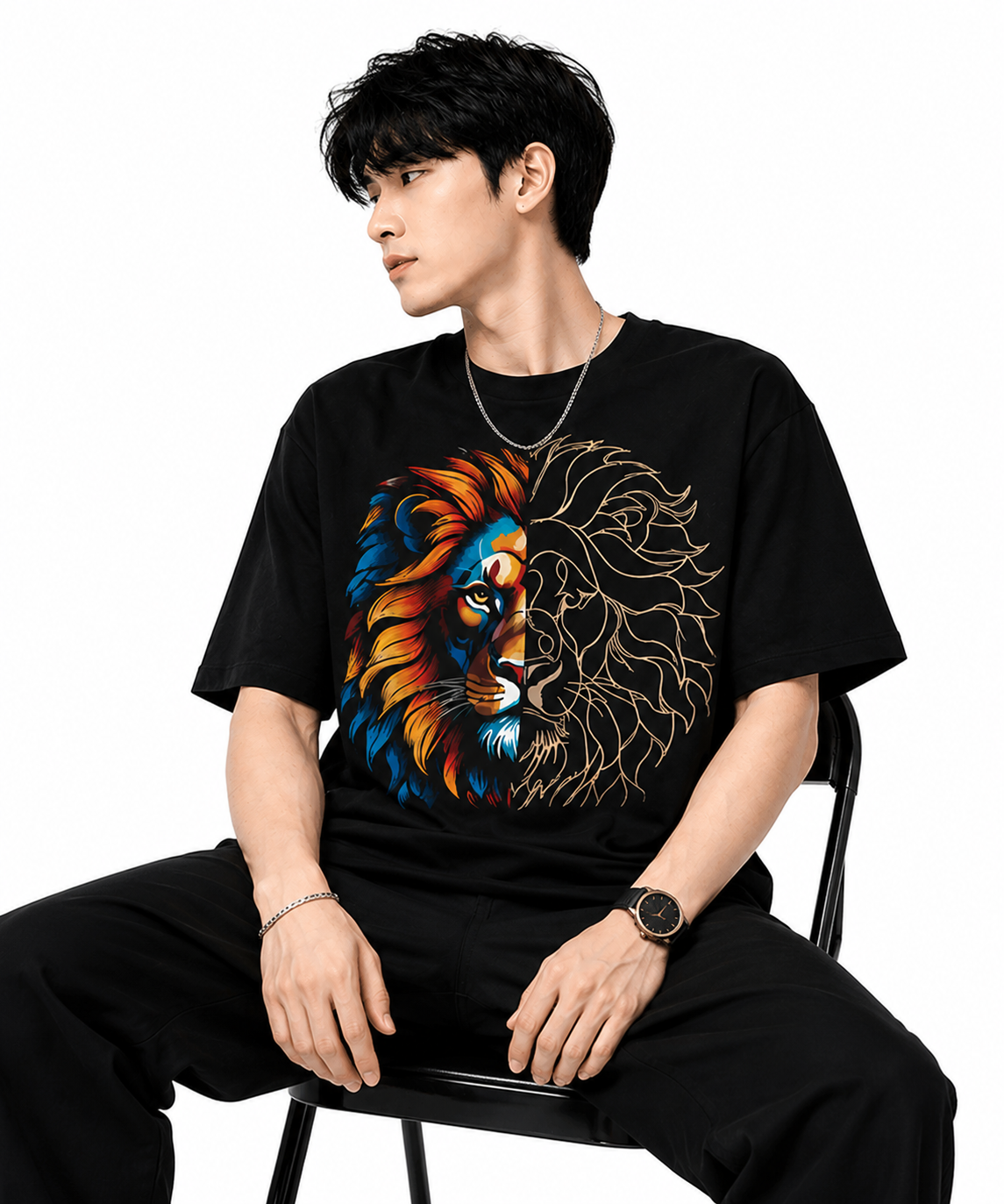 Attitude T-Shirts for Men, | Premium Cotton Casual Round Neck Tee for Men | Oversized Printed T-Shirt for Men