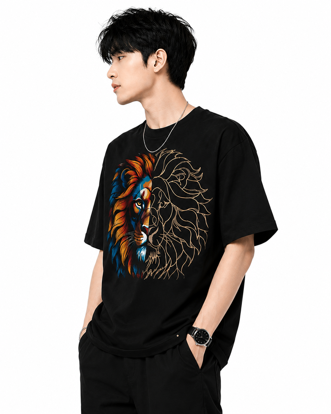 Attitude T-Shirts for Men, | Premium Cotton Casual Round Neck Tee for Men | Oversized Printed T-Shirt for Men