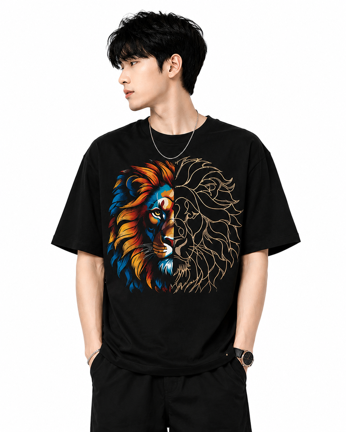 Attitude T-Shirts for Men, | Premium Cotton Casual Round Neck Tee for Men | Oversized Printed T-Shirt for Men