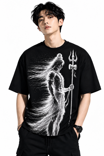 Attitude T-Shirts for Men | Mahadev Printed T- Shirt | Oversized Printed T-Shirt |  100% Pure Cotton T Shirt