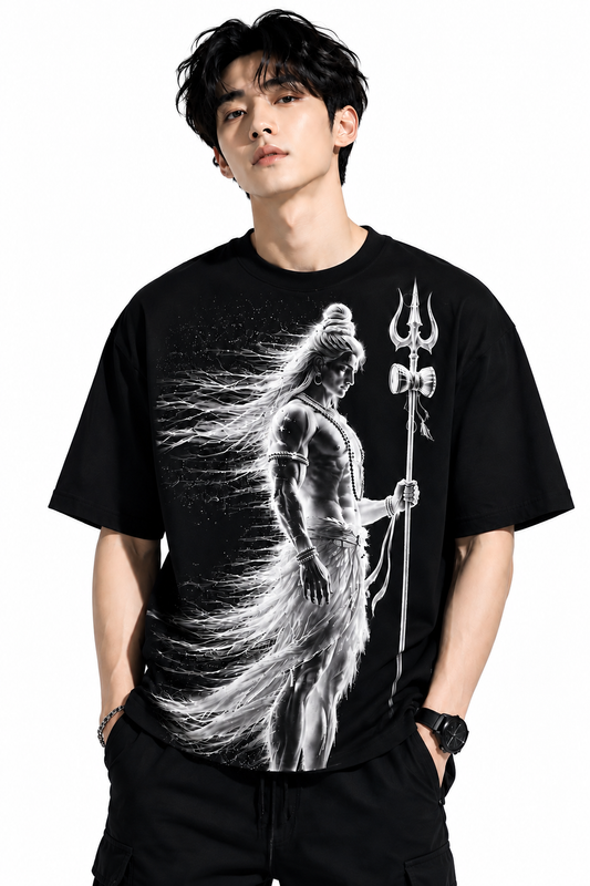 Attitude T-Shirts for Men | Mahadev Printed T- Shirt | Oversized Printed T-Shirt |  100% Pure Cotton T Shirt