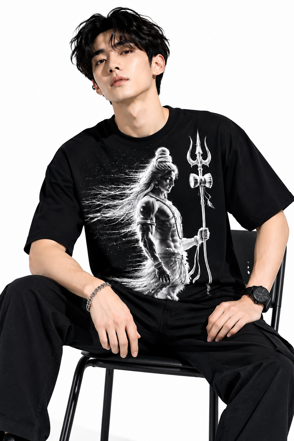 Attitude T-Shirts for Men | Mahadev Printed T- Shirt | Oversized Printed T-Shirt |  100% Pure Cotton T Shirt