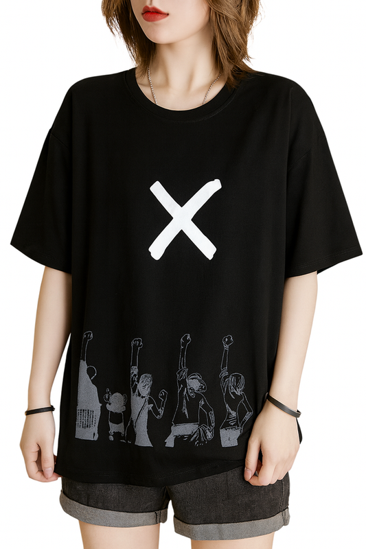 Attitude Start Of Fashion Black Graphic Printed T-Shirt,