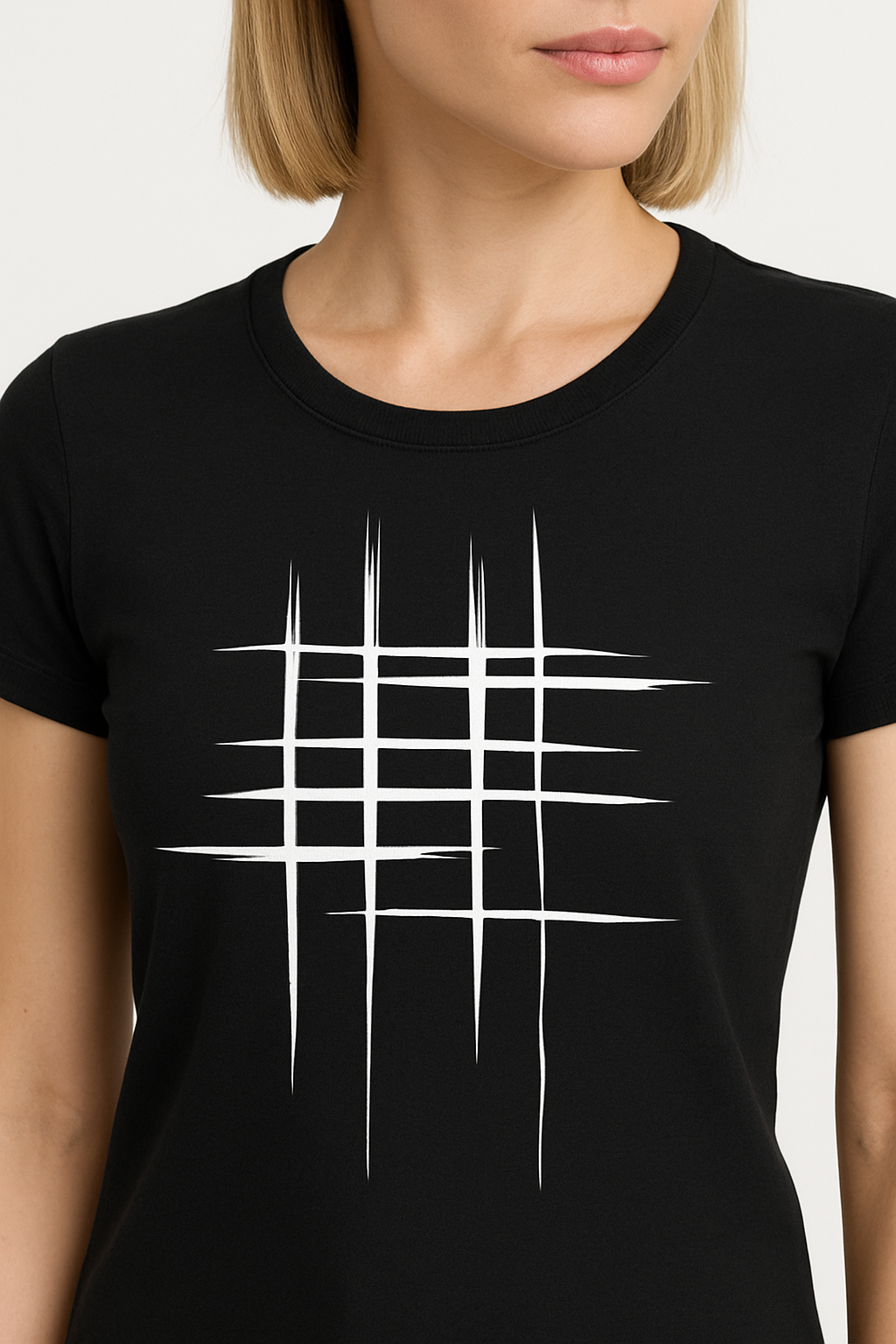 Girl Black Printed Tshirt