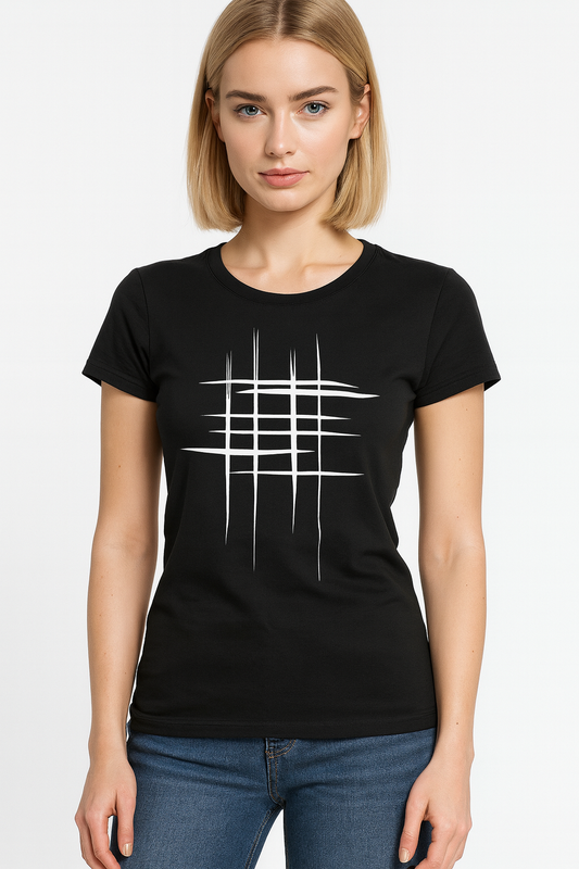 Girl Black Printed Tshirt