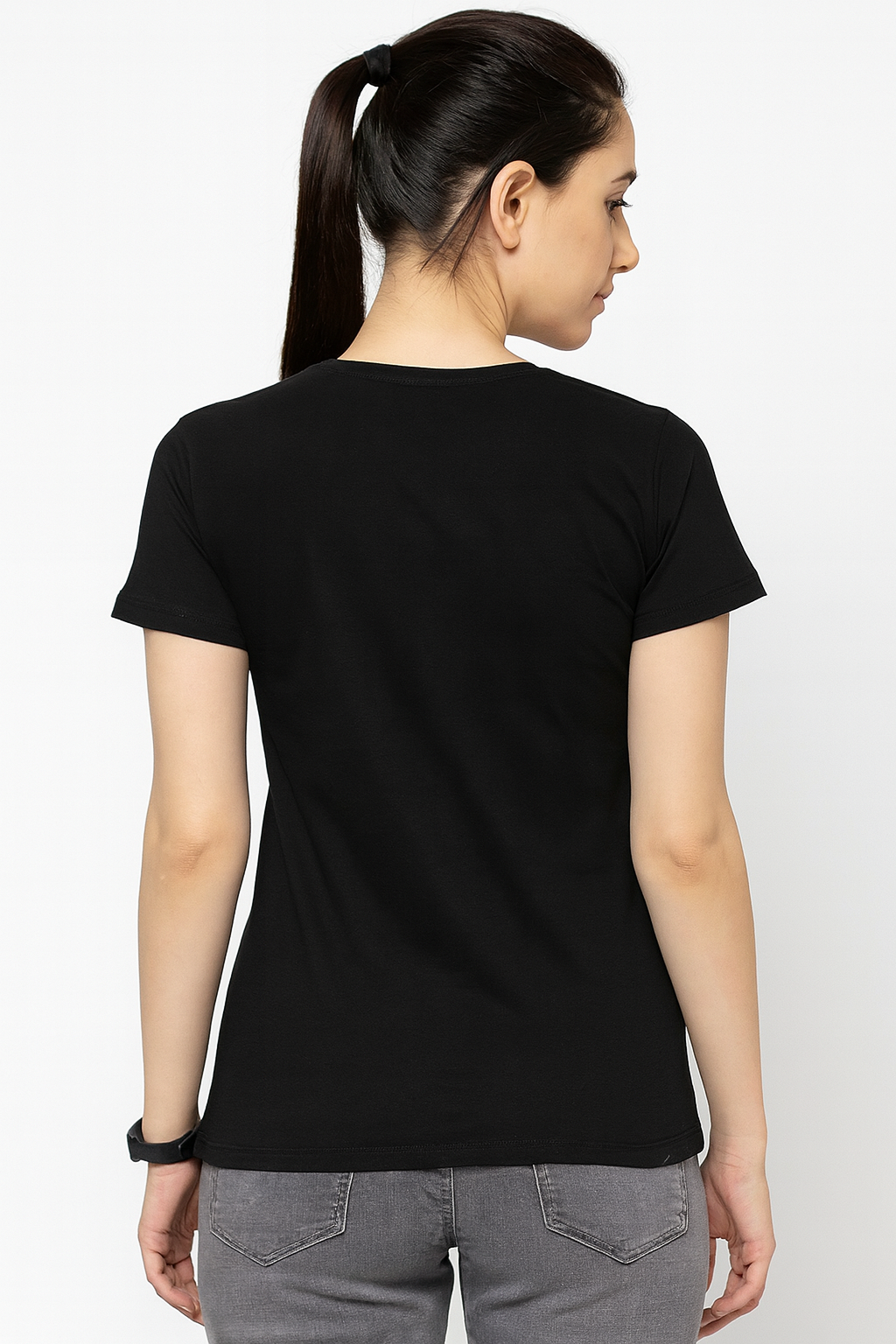 Attitude Start Of Fashion women's black Batman graphic T-shirt for women