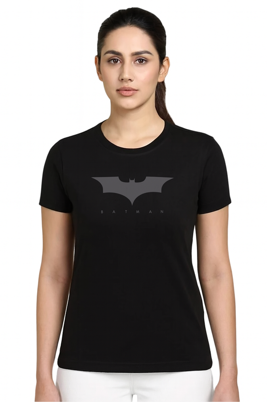 Attitude Start Of Fashion women's black Batman graphic T-shirt for women