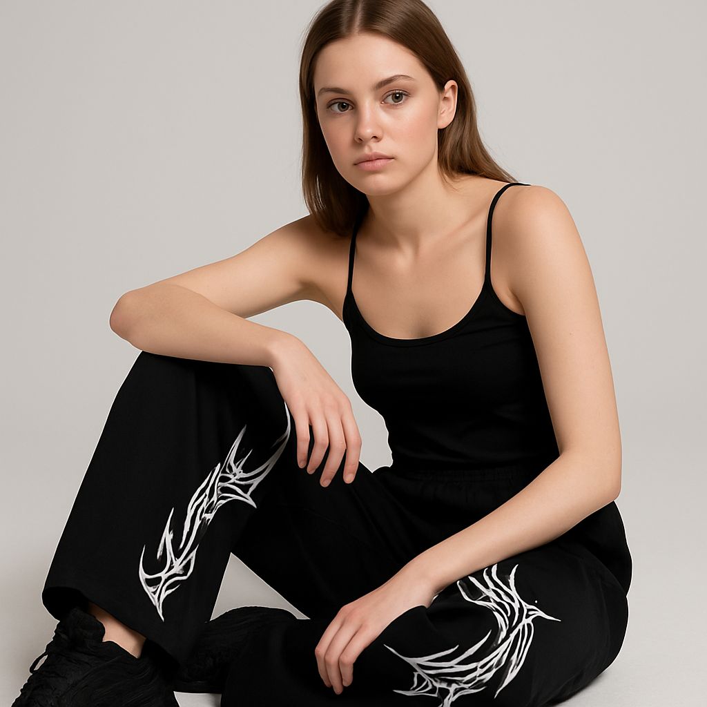 Attitude Girl's Regular Fit Printed Baggy Lower