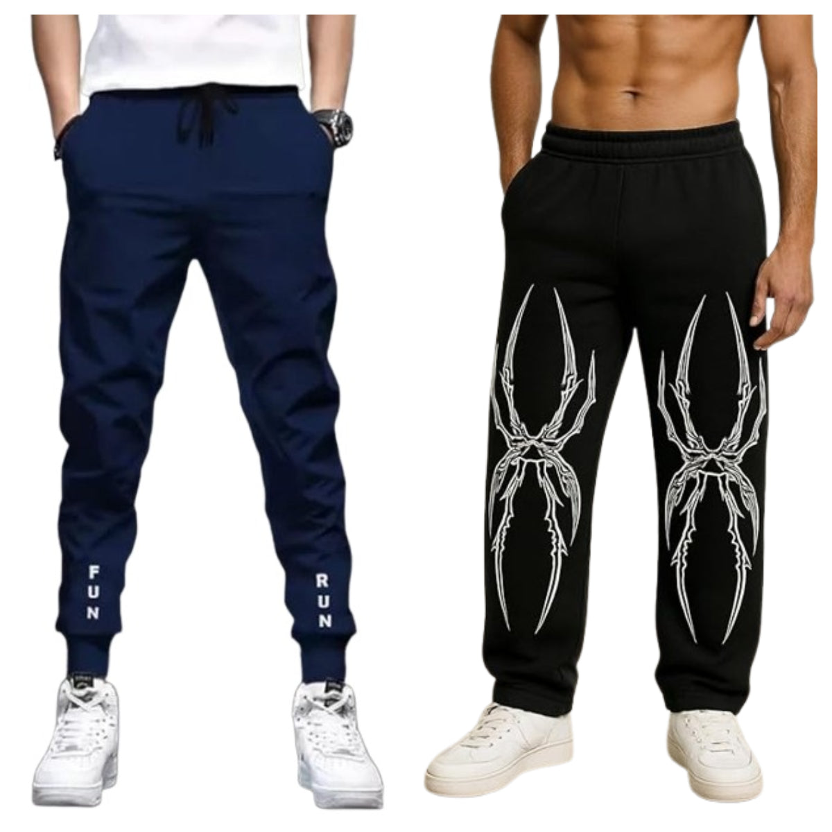 Attitude Combo Men's Regular Fit Printed Lower– Cotton Blend Joggers with Elastic Waistband & Pockets |