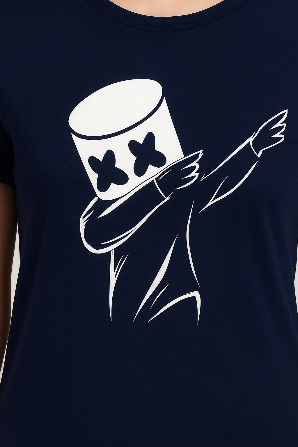 Attitude Start Of Fashion Women’s Navy Blue DJ Dabbing Graphic T-Shirt – Trendy Music Lover Tee