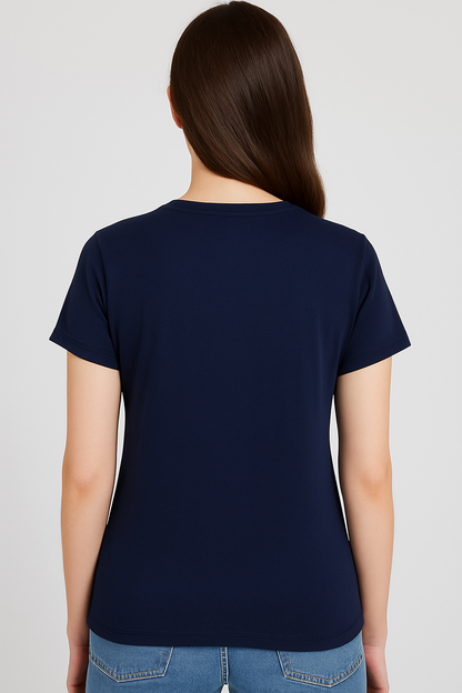 Attitude Start Of Fashion Women’s Navy Blue DJ Dabbing Graphic T-Shirt – Trendy Music Lover Tee