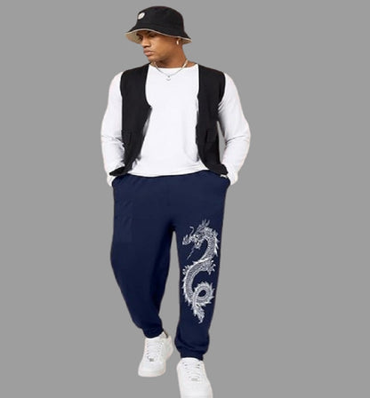 Attitude Men's Regular Fit Printed Lower– Cotton Blend Joggers with Elastic Waistband & Pockets |