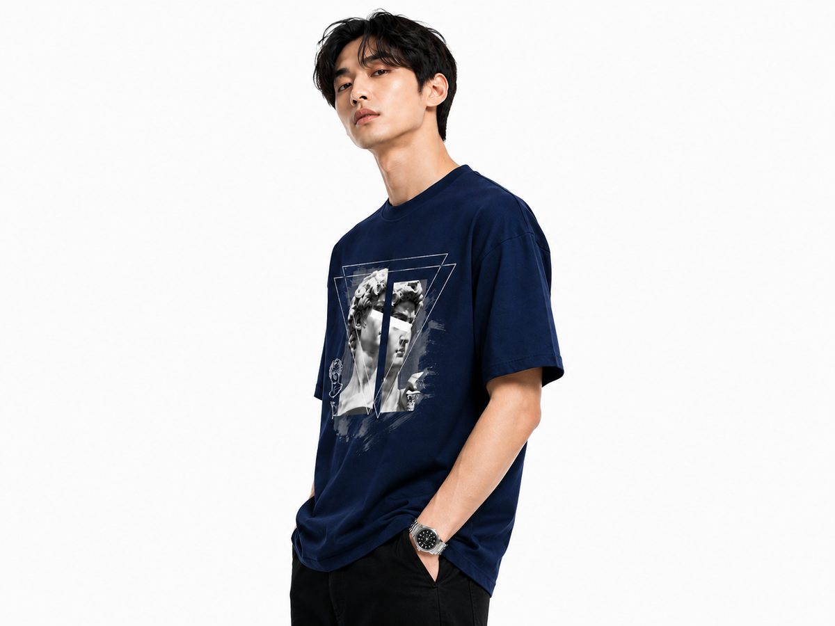Attitude Men's Oversized Graphic T-Shirt for Men | Soft Cotton | Drop Shoulder Relaxed Fit | Printed Casual Tshirt for Men