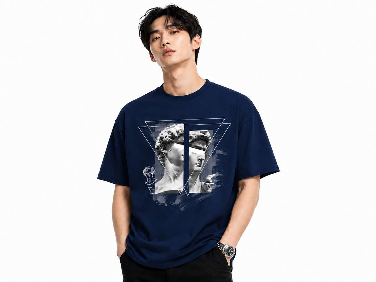 Attitude Men's Oversized Graphic T-Shirt for Men | Soft Cotton | Drop Shoulder Relaxed Fit | Printed Casual Tshirt for Men