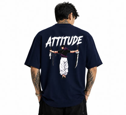 Attitude Oversized Anime Graphic T-Shirt for Men | Cotton Printed Tee Japanese Streetwear Style