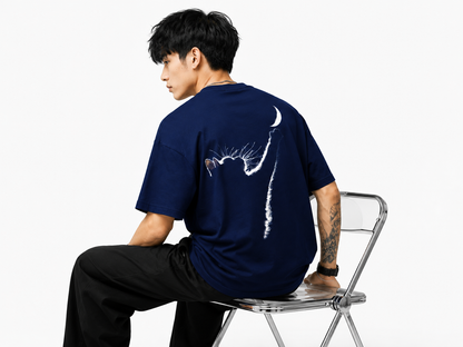 Attitude Oversized Anime Graphic T-Shirt for Men | Mens LoosE Fit Back Printed Oversized Tshirt