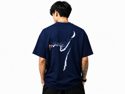 Attitude Oversized Anime Graphic T-Shirt for Men | Mens LoosE Fit Back Printed Oversized Tshirt