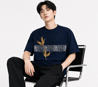 Attitude Men Typography Printed Round Neck Pure Cotton Oversized T-shirt