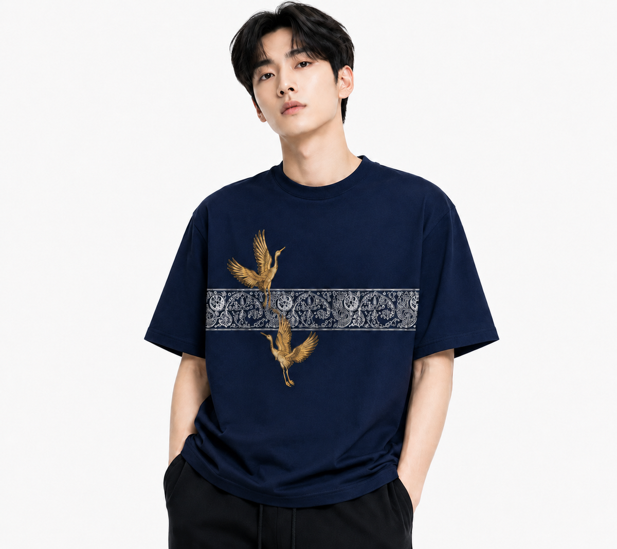 Attitude Men Typography Printed Round Neck Pure Cotton Oversized T-shirt