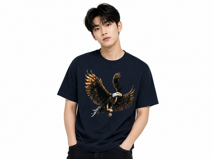Attitude Eagle Graphic Oversized T-Shirt for Men