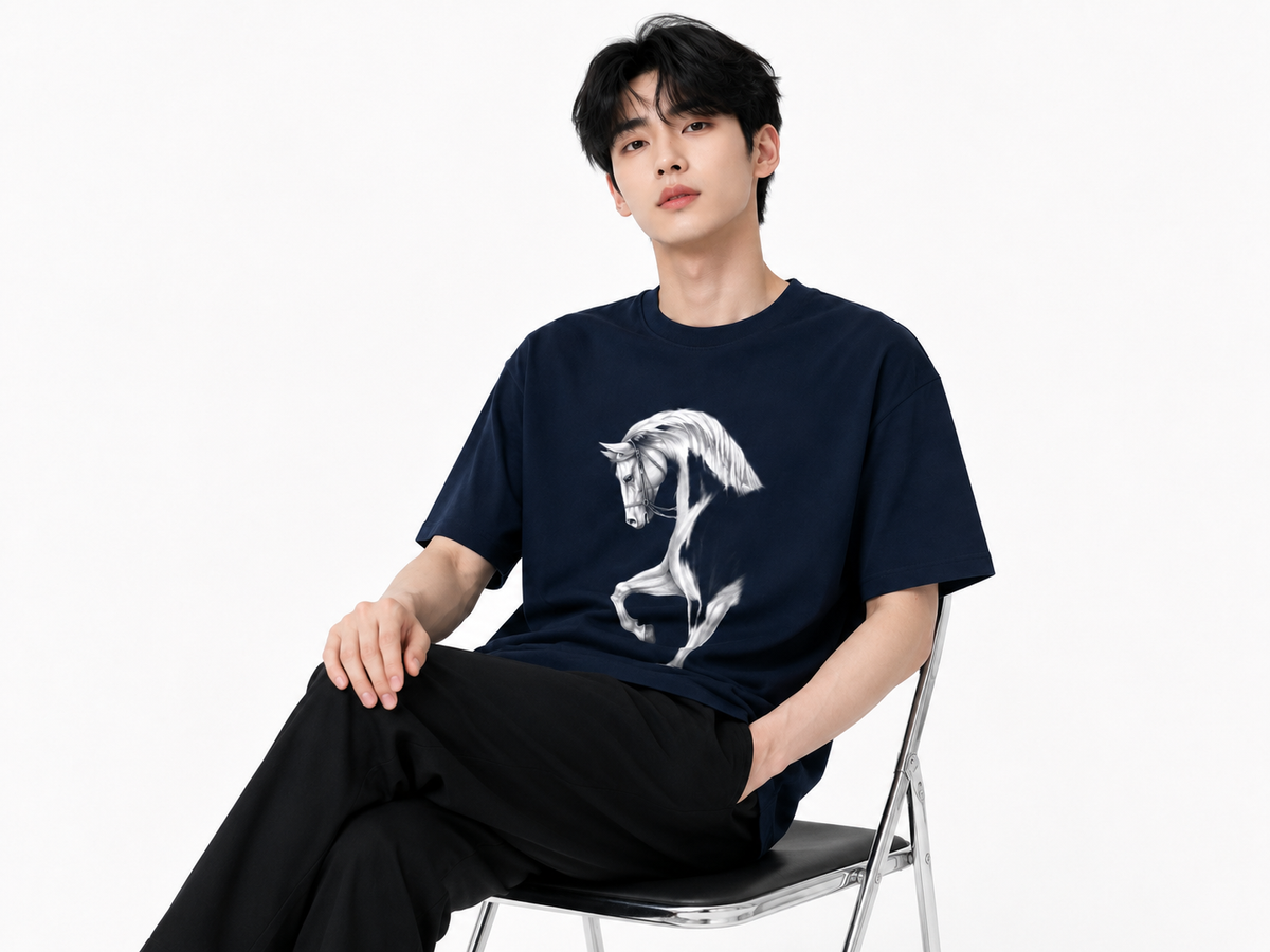 Attitude Men Typography Printed Round Neck Pure Cotton Oversized T-shirt