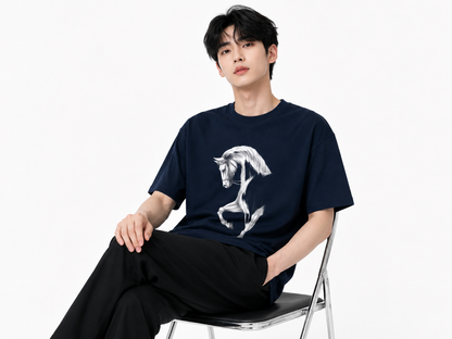 Attitude Men Typography Printed Round Neck Pure Cotton Oversized T-shirt