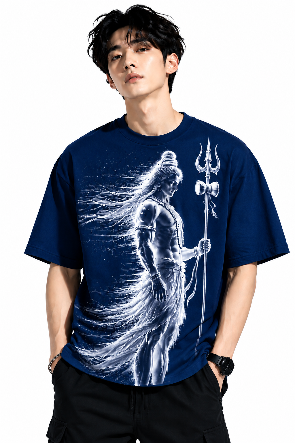 Attitude T-Shirts for Men | Mahadev Printed T- Shirt | Oversized Printed T-Shirt |  100% Pure Cotton T Shirt